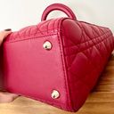 Christian Dior Dior Lady Dior large red lamb skin cannage bag w box receipt copy Photo 14