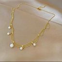 Gold Plated Pearl Necklace Photo 1