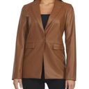 Laundry by Shelli Segal Brown Tan Soft Faux Leather Blazer Jacket Size Large Photo 0