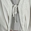 Hollister  California Long Sleeve White Tie Front Blouse | Size Large Photo 4