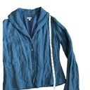 J.Jill  Teal button up lightweight blazer jacket linen blend sz 10 Photo 6