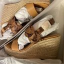 Ralph Lauren  Womens HAZEL Leather Open‎ Toe Wedge Heels Shoes size 9.5 Photo 4