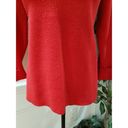 Tahari  Women Red Fleece Viscose Back Zip Round Neck Long Sleeve Sweater Medium Photo 9