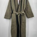 Johnny Was CALME  Coat Size Large Ava Quilted Robe Coat Olive Green Belt NWT Photo 4