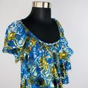 AB Studio  Womens Medium M Polyester Ruffle Tiered Lightweight Abstract Print Top Photo 4