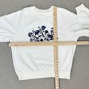 American Eagle  Outfitters Floral Front Sweatshirt White Blue Medium Grandma Photo 10