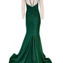 Jessica Angel  314 V-neck High Leg Slit Strappy Back Gown Hunter Size Small NWT Photo 1