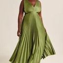 Abercrombie & Fitch Satin Pleated Cutout Maxi Dress Photo 0