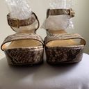 Kate Spade  Python Snake Print Leather Platform Wedge Sandal (Sz 9) Animal Print Photo 2