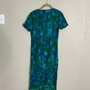 Vintage Blue  Green Floral Maxi Dress 6 Petite Photo 2