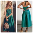 Ulla Johnson NWT  Emmaline Dress Ruffled Pintucked Cotton-Voile Halter Green 0 Photo 2