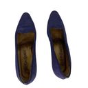 Saint Laurent Yves  YSL Vintage Ribbed Navy Silk Pumps 7M Heels 2.25" Photo 5