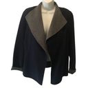 Talbots  Double-Face Wing Collar Jacket  Sz. M Solid Navy Gray Wool Blend Photo 0