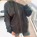 Guess  olive green satin hooded bomber jacket Photo 2