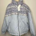 American Eagle  Size XL Reversible Quilted Chill Puffer Jacket Light Blue NWT Photo 0