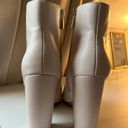 JustFab White Faux Leather Boots Photo 3