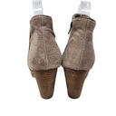 Ecote  Suede Inner Side Zip Closed Almond Toe Wedge Tan Ankle Booties Size 7.5 Photo 4