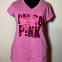 Xersion I’M SO PINK v-neck foil Print athletic shirt top pink cancer awareness Photo 0