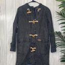 Denim & Co  Lined Black/Gray Denim Chore Coat Toggle Closure size M Medium Photo 0