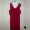 Dress the Population Sandra Plunge Crepe Gown in Garnet Red Size Medium Photo 4