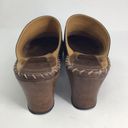 Frye  Womens Mule Shoes Brown Wedge Heels Studded Round Toe Slip Ons 10 M Photo 5