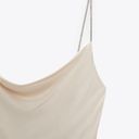 ZARA nwt beige rhinestone strap satin effect mini party coctail dress Photo 5