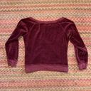 Juicy Couture VTG JUICY COURURE MAROON VELVET VELOUR BOATNECK SWEATSHIRT Photo 3