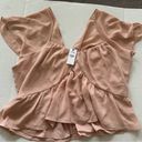 EXPRESS NWT  Sweetheart Neckline Peplum Flutter Sleeve Cropped Blouse Top  XL Photo 4