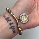 Chico's Chico’s Unsigned Gold-Tone & Silver-Tone Stretch Bracelet w/ Faux Coin Charm Photo 2