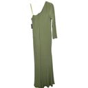 Mac Duggal IEENA For  NWT Olive Green One Sleeve Jersey Ruched Maxi Gown Size 10 Photo 12