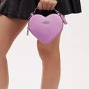 Coach Heart Crossbody Bag in Metalic Crossgrain Leather Lilac CP020 Photo 5