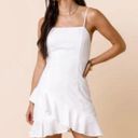 Francesca's White Asymmetrical Ruffle Dress Photo 0