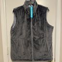 Free Country  Reversible Grey Fuzzy Puffer Vest Sleeveless Full Zip Jacket Large Photo 7