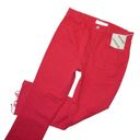 ma*rs NWT Mother Hustler Ankle Fray in  Red High Rise Bootcut Crop Jeans 30 Photo 1