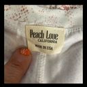 Peach Love shirt sleeves relaxed red/burgundy & white Tunic - Size Medium Photo 4