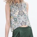 ZARA Perforated Tank Floral Laser-Cut Cut-Outs Cutouts Sleeveless Blouse Top M Photo 0