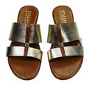 Italian Shoemakers  Gold Sofy Open Toe Wedge Sandals Photo 1