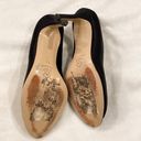 Isaac Mizrahi Isaac made in Italy black satin jeweled peep toe pumps Photo 3