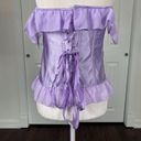 Adore Me  Whimsical Fairy Purple Lilac Satin Off The Shoulder Corset M NWT Photo 9