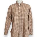 Nordstrom Vintage 1970s  Shirt Plaid Women Button-Up Brown Office Long Sleeve Photo 0