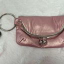 Lulu metallic pink clutch wristlet NWT silver metal o ring for wrist Photo 0