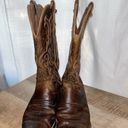 Justin Womens Size 7.5 B Brown Leather Cowboy Western Boots Photo 1