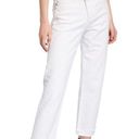 Alice + Olivia  JEANS Amazing Asymmetrical Slim Straight Crossover Jeans Photo 0