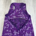 Diesel  Purple Floral Sleeveless Open Racer Back Shimmer Lined Tank Top Photo 3