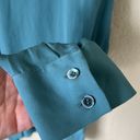 Vince Teal Silk Button Blouse Photo 4