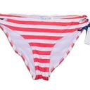 California Waves  Red/White Striped Bikini Bottoms - Large Photo 1