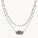 Kendra Scott  Elisa Silver Multi Strand Necklace in Platinum Drusy Herringbone Photo 0