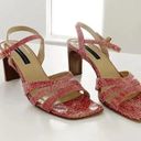 DKNY Essentials Vintage Snakeskin Embossed Heeled Sandals Photo 1