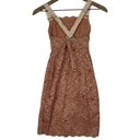 We Are HAH Size XS Tight Squeeze Bodycon Mini Dress Copper Rose Lace Lined NEW Photo 5