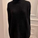 Garnet Hill  Black Lambs Wool Rabbithair Turtleneck Sweater Photo 0